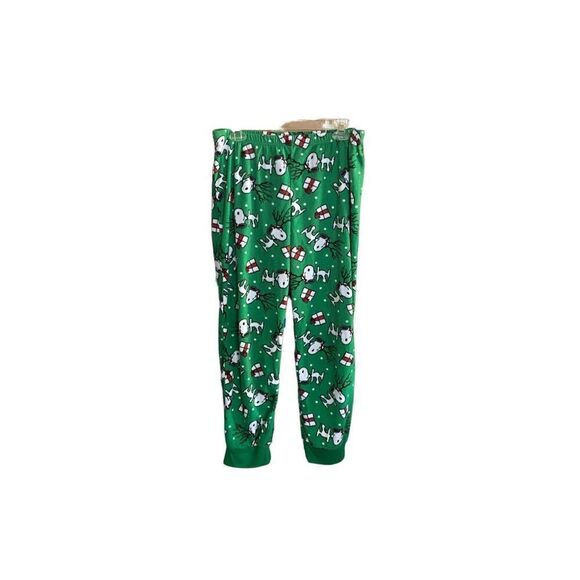 Peanuts, snoopy, youth, green reindeer, snoopy lounge, pajama pants S/L - Picture 2 of 4